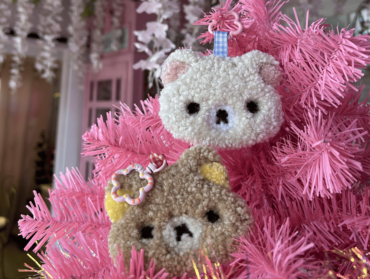 fuzzy 3D punch-needle keychain