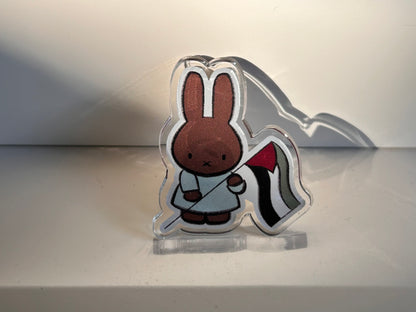 miffy pro-Palestine acrylic pins