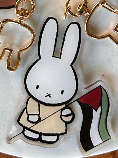 miffy x melanie pro Palestine acrylic keychains