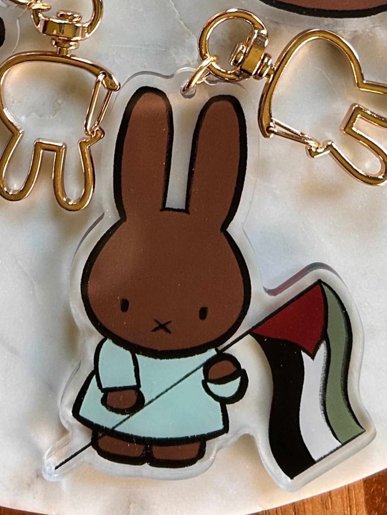 miffy x melanie pro Palestine acrylic keychains