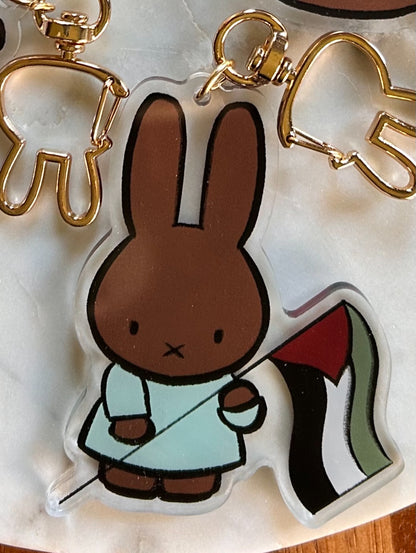 miffy x melanie pro Palestine acrylic keychains