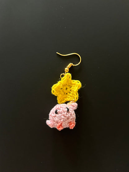 kirby+star micro-crochet earrings